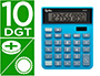 CALCULADORA LIDERPAPEL DE SECRETARIA XF21 10 DIGITOS SOLAR E PILHAS COR AZUL 127X105X24 MM