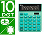 CALCULADORA LIDERPAPEL DE SECRETARIA XF24 10 DIGITOS SOLAR E PILHAS COR VERDE 127X105X24 MM