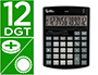 CALCULADORA LIDERPAPEL DE SECRETARIA XF27 12 DIGITOS TAXAS SOLAR E PILHAS COR PRETO 155X115X25 MM