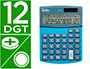 CALCULADORA LIDERPAPEL DE SECRETARIA XF28 12 DIGITOS SOLAR E PILHAS COR AZUL 155X115X25 MM