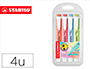 MARCADOR FLUORESCENTE STABILO SWING COOL PASTEL ESTOJO DE 4 UNIDADES CORES SORTIDAS