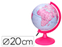 GLOBO LIDERPAPEL COM LUZ FISICO E POLITICO DIAMETRO 20 CM COR ROSA
