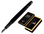 CANETA E FRASCO DE TINTA ESTILOGRAFICA BELIUS ORIGEN 1995 ALUMINIO TEXTURA ESCOVADO COR PRETO TINTA PRETA CAIXA DESIGN