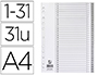 SEPARADOR NUMERICO Q-CONNECT PLASTICO 1-31 CONJUNTO DE 31 SEPARADORES DIN A4 MULTIPERFURADOS