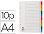 SEPARADOR Q-CONNECT PLASTICO CONJUNTO DE 10 SEPARADORES DIN A4 MULTIPERFURADOS