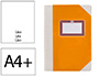 LIVRO DE CARTAO COSIDO FERNANDES FLECHA DIN A4+ LISO 50 FOLHAS 100 GR LARANJA