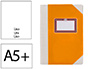 LIVRO DE CARTAO COSIDO FERNANDES FLECHA DIN A5+ LISO 50 FOLHAS 100 GR LARANJA