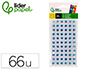 OLHO ADESIVO LIDERPAPEL 10 MM COM PUPILA PRETA E PESTANAS DE COR AZUL BOLSA DE 66 UNIDADES