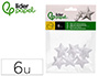 FIGURA DE ESPUMA BRANCA LIDERPAPEL ESTRELA DE 4 CM BOLSA COM 6 UNIDADES