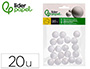 FIGURA DE ESPUMA BRANCA LIDERPAPEL BOLA DE 2 CM BOLSA COM 20 UNIDADES