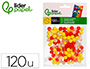 POMPONS DE CORES LIDERPAPEL 1 CM TONALIDADES QUENTES BOLSA COM 120 UNIDADES