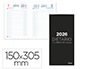AGENDA ENCADERNADA LIDERPAPEL DIETARIO 150X305MM 2026 DIA PAGINA PRETO PAPEL 70 GR FSC