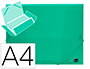 PASTA DE ELASTICOS POLIPROPILENO LIDERPAPEL DIN A4 VERDE