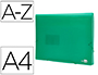 PASTA CLASSIFICADORA COM FOLE LIDERPAPEL DIN A4 TRANSPARENTE 13 DEPARTAMENTOS VERDE