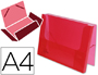 PASTA LIDERPAPEL PORTADOCUMENTOS COM ELASTICOS POLIPROPILENO DIN A4 VERMELHO TRANSLUCIDA LOMBADA 25 MM
