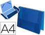 PASTA LIDERPAPEL PORTADOCUMENTOS COM ELASTICOS POLIPROPILENO DIN A4 AZUL TRANSLUCIDA LOMBADA 25 MM