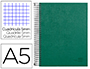 CADERNO ESPIRAL LIDERPAPEL A5 MICRO PAPERCOAT CAPA FORRADA 140 F 75 GR QUADRICULA 5MM 5 BANDAS 6 FUROS VERDE