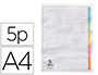 SEPARADOR Q-CONNECT DE CARTOLINA DIN A4 5 SEPARADORES