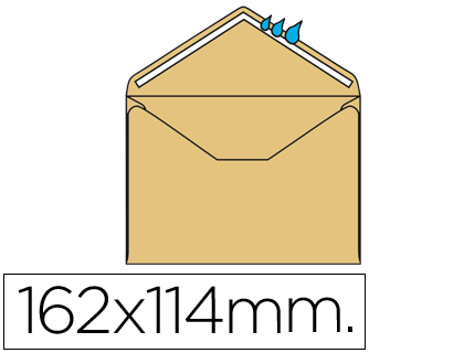 ENVELOPE LIDERPAPEL N.23 MNIMO NORMALIZADO CREME 114X162MM ENGOMADO PACK DE 500 UNIDADES