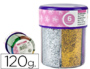 PURPURINA LIDERPAPEL FANTASIA CORES METALICAS 6 CORES SORTIDAS FRASCO DE 120 GR