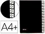 PASTA CLASSIFICADORA PARDO COM FOLE CARTAO COMPACTO FOLIO COM 24 DEPARTAMENTOS VISOR DUPLO PERSONALIZAVEIS COR PRETO