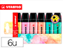 MARCADOR FLUORESCENTE STABILO BOSS 70 PASTEL ESTOJO DE 6 UNIDADES SORTIDAS