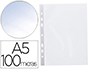 BOLSA CATALOGO/MICA Q-CONNECT DIN A5 100 MICRONS CRISTAL 6 FUROS