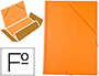 PASTA DE ELASTICOS LIDERPAPEL FOLIO 3 ABAS CARTAO FORRADO PVC LARANJA