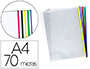 BOLSA CATALOGO/MICA Q-CONNECT DIN A4 70 MICRONS CRISTAL COM REBORDO CORES SORTIDAS BOLSA DE 25 UNIDADES