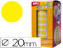 ETIQUETAS APLI AUTOADESIVAS CIRCULARES 20 MM AMARELO EM ROLO DE 1770 ETIQUETAS