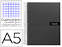 CADERNO ESPIRAL LIDERPAPEL CRAFTY MICRO DIN A5 CAPA FORRADA 120 F 90 GR QUADRICULA 5MM 5 BANDAS DE CORES 6 FUROS COR PRE