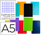 CADERNO ESPIRAL LIDERPAPEL DIN A5 WITTY CAPA DURA 140 F 75GR QUADRICULA 5MM 5 BANDAS DE CORES 6 FUROS CORES SORTIDAS