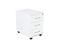 ARMARIO ROCADA COM TRES GAVETAS SERIE STORE 58X40X59,5 CM ACABAMENTO AW04 BRANCO/BRANCO