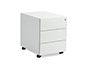 ARMARIO METALICA ROCADA COM TRES GAVETAS SERIE STORE 58X40X59,5 CM ACABAMENTO AC13 BRANCO/BRANCO