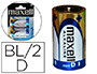 PILHA MAXELL ALCALINA 1.5V TIPO D LR20 BLISTER DE 2 UNIDADES