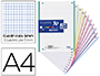 RECAMBIO COLOR OXFORD DIN A4 160 HOJAS 90 GR OPTIK PAPER CUADRO 5 MM 4 TALADROS BANDA 10 COLORES