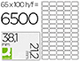ETIQUETAS ADESIVAS Q-CONNECT DIN A4 38,1X21,2 MM