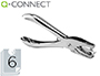 FURADOR Q-CONNECT DE ALAVANCA METALICO CROMADO 1 FURO ABERTURA 6 MM CAPACIDADE 6 FOLHAS