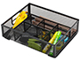 ORGANIZADOR DE SECRETARIA Q-CONNECT BANDEJA METALICA TURQUESA COM 6 DEPARTAMENTOS 235X183X65 MM