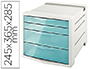 BLOCO CLASSIFICADOR DE SECRETARIA ESSELTE COLOUR ICE PLASTICO 4 GAVETAS COR AZUL 245X365X285 MM