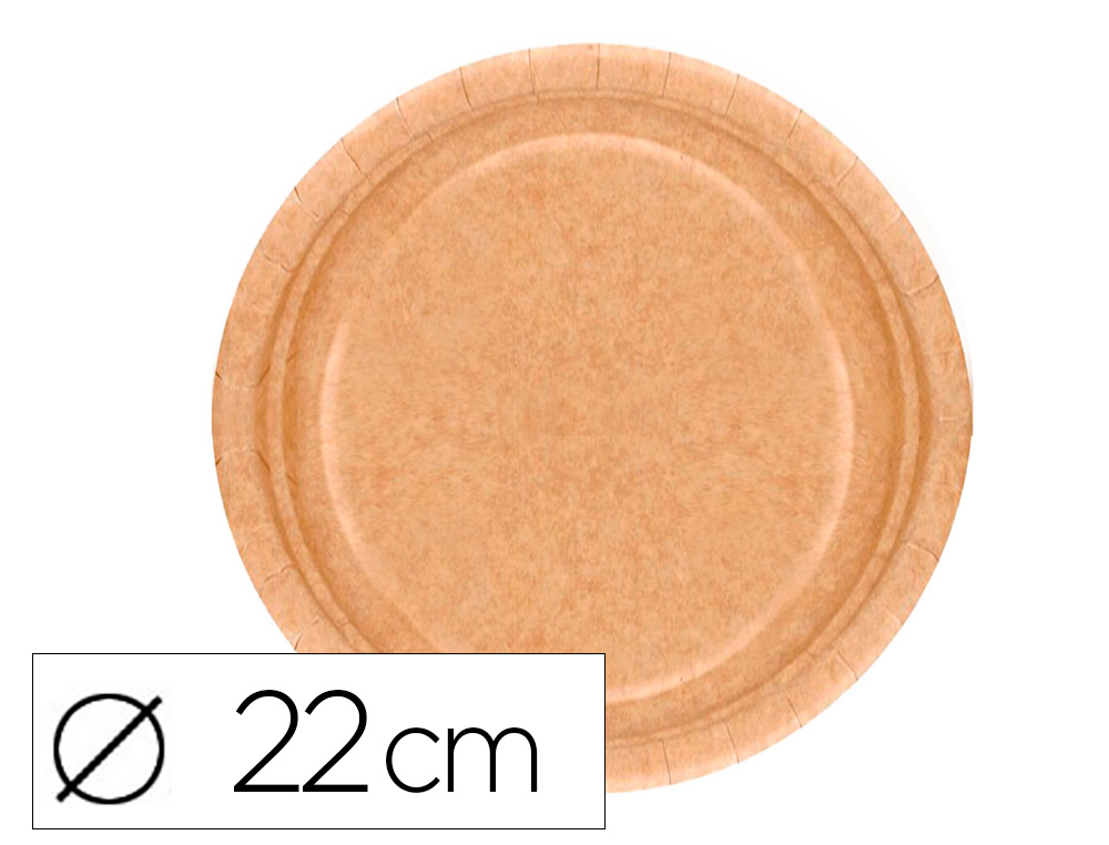 PRATO CARTAO BIODEGRADAVEL CASTANHO 22 CM PACK DE 100 UNIDADES