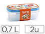 TUPPERWARE PLASTICFORTE TRANSPARENTE TAMPA COR 0,7 LITROS PACK 2 UNIDADES