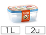TUPPERWARE PLASTICFORTE TRANSPARENTE TAMPA COR 1 LITROS PACK 2 UNIDADES