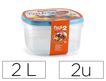 TUPPERWARE PLASTICFORTE TRANSPARENTE TAMPA COR 2 LITROS PACK 2 UNIDADES