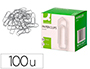 CLIPS NIQUELADOS Q-CONNECT PLANO EM BICO - N. 3, 50 MM CAIXA DE 100 UNIDADES