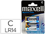 PILHA MAXELL ALCALINA 1,5 V TIPO C LR14 BLISTER DE 2 UNIDADES