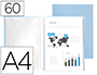 CAPA CATALOGO LIDERPAPEL 60 BOLSAS POLIPROPILENO DIN A4 CELESTE OPACO
