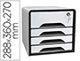 BLOCO CLASSIFICADOR DE GAVETAS CEP SMOOVE SECURE COM FECHADURA 4 GAVETAS COR BRANCO/PRETO 288X360X270 MM