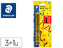 LAPICES DE GRAFITO STAEDTLER NORIS N.2 HB BLISTER PROMOCIONAL 120 ANIVERS DE 3 UDS + AFILALAPIZ CON DEPOSITO