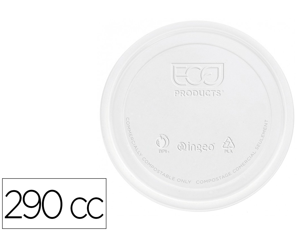 TAMPA DE PLASTICO BIODEGRADAVEL PARA COPO DE 290 CC PACK DE 100 UNIDADES